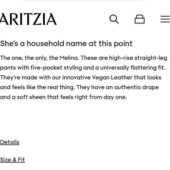 Aritzia⭐️Melina faux leather pants💗New! - Picture 14 of 15